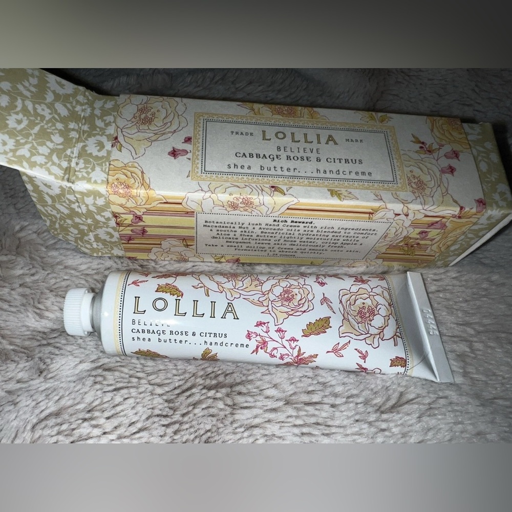 LOLLIA Believe Hand Cream Cabbage Rose Citrus Shea Butter 1.25oz Travel Size NIB